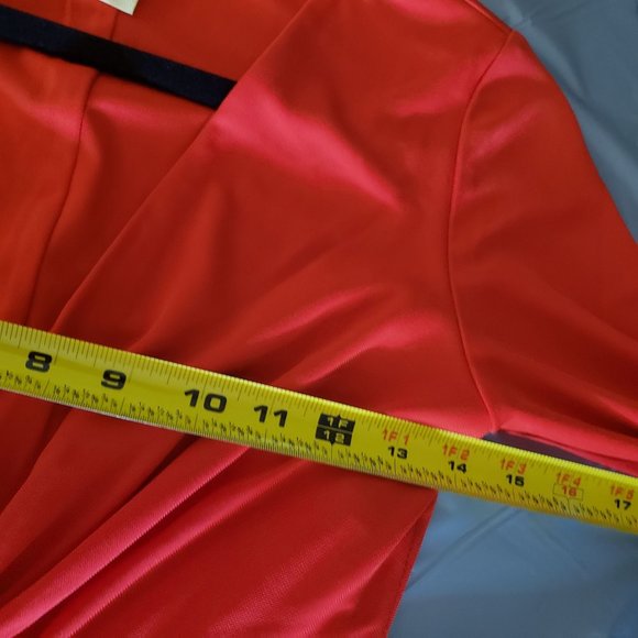 H&MDRESS SIZE 6 KNOT FRONT LONG SLEEVE RED ORANGE - Picture 7 of 10